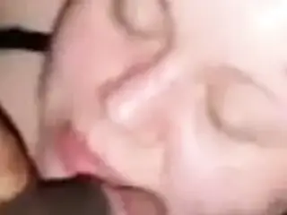 My wife fucked her bbc byheself took his cum in the mouth