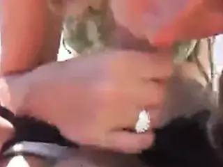 Boat blowjob with cum in mouth