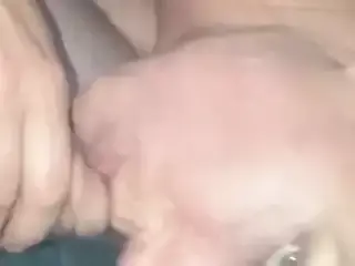 Blonde slut sucking my little dick dry