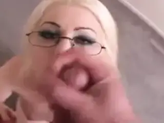 Nasty busty blonde handjob