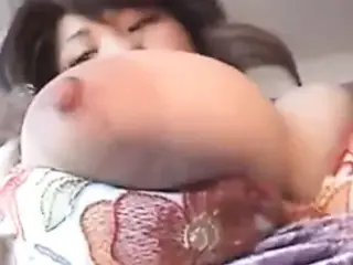 Asian Nipple Play with big boobs