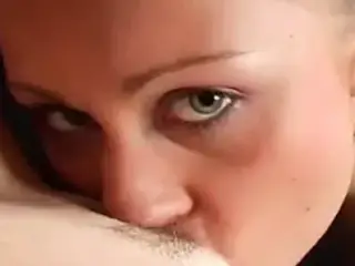 Lesbian Close Up Licking Blonde Haired Pussy POV