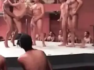 Gangbang Archive Real amateur fuck orgy on stage