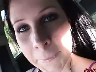 Busty Gianna Michaels sucks dick in a van then is fucked