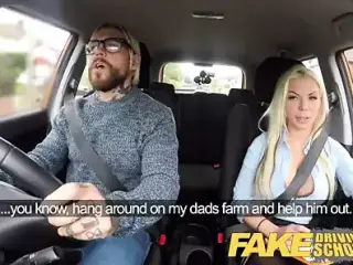 Fake Driving School Busty blonde is cum hungry on test