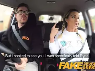 Fake Driving School Busty hot gym bunny squats on cock