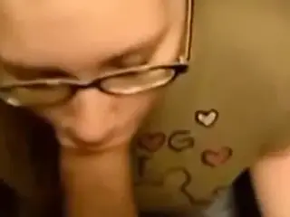 Chubby Nerd Girl Gives Her BF A POV Blowjob