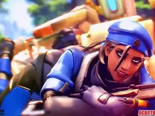 Ana Amari from Overwatch gets pussy hammered Compilation