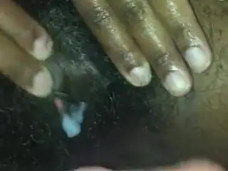 Masturbating for his Hairy Black Wife