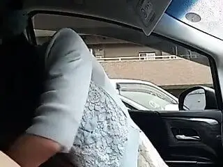 Japanese amateur car blowjob