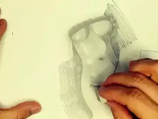 Stepsister drawing nude boobs