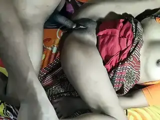 Indian maid aunty wearing saree and give her pussy to owner ,owner and servent sex video