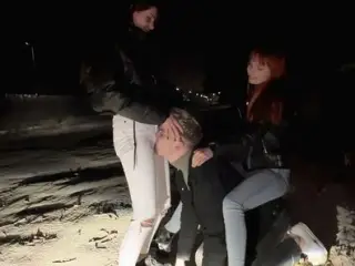 Bratty Girls Publicly Dominate An Enslaved Guy Outdoors at Night