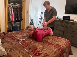 Figging wife in straight jacket til she squirts