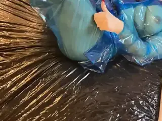 Blue Transparent PVC Plastic Masturbation