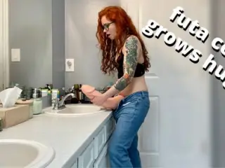 transfixed futa orgasm, cock growth, and cumshot - full video on Veggiebabyy Manyvids