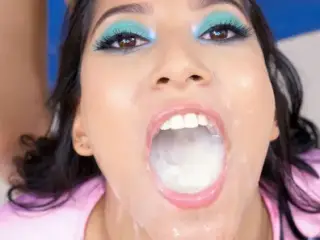 PremiumBukkake - Pris Angel swallows 101 huge mouthful cumshots