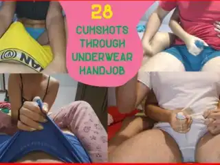 Handjob cum through underwear SUPER COMPILATION, try not to cum in your pants