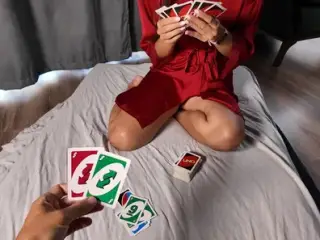 Stepmom lost her pussy in Uno to her stepson