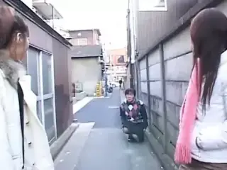 Japanese girls dominate some slaves for public sissy humiliation!