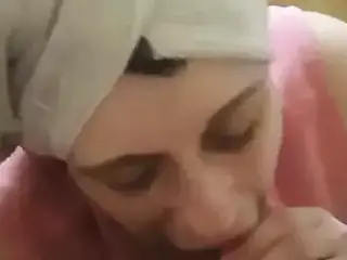 After shower blowjob