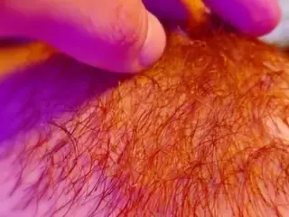 Fingering my hairy red pussy until I cum