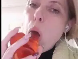 Natalia Sazonenko deepthroating a toy