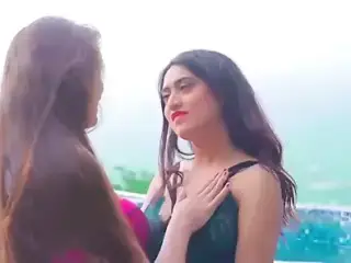 Lesbian Ramona and Shweta Have Pool Sex in Front of Husband