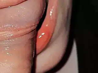 pulsating the penis and injecting sperm into her mouth.  slow blowjob