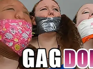 Thick Redheaded Bondage Slut Heavily Gagged By Three Lezdom Mistresses