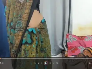 sexy low hip sexy saree strip tease