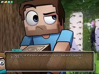 HornyCraft a Minecraft Parody Hentai game PornPlay Ep.9 enderman girl outdoor masturbating in the forest