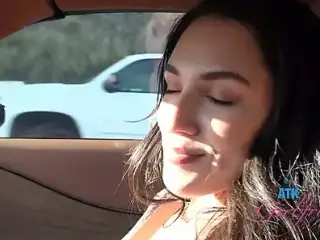 Vacation and day date with the super sexy Selena Ivy who gives road head POV car blowjob