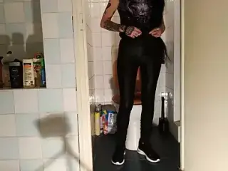 Sexy goth teen pees while playing with her phone pt2 HD