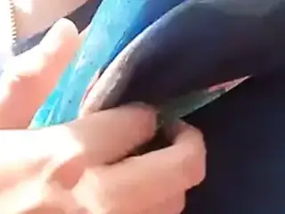 Indian wife bike ride boob show