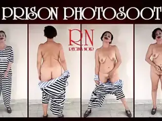 Photographing in prison. The detained lady is a prisoner of the prison. She is made to undress on camera. Cosplay. 2