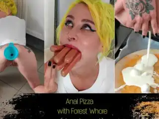 Anal Pizza with Forest Whore (prolapse, filty, dirty, enema, extreme)