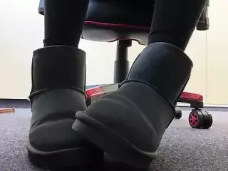 Showing my nylon soles while working