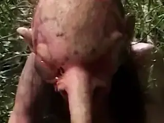 Blond chick with a big pussy outside hardcore slammed by dude with a long nose