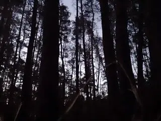 In the dark forest I fuck and cum in my girlfriend's mouth - Lesbian-illusion