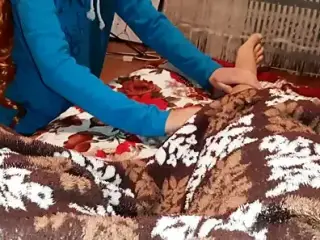 Massage of my feet and pussy brought me to orgasm