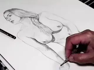 Step Mom’s Nude Body Drawing - Pencil Art