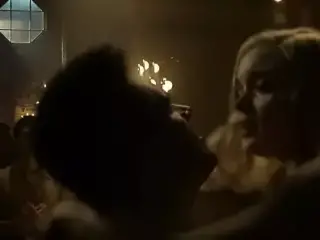 Bella Heathcote rides cock in while people watch