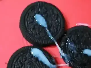 Got milk? Oreos and cum - Cum on food 1