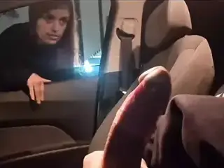 Asking the girl for information on the street, I took my dick out and masturbated