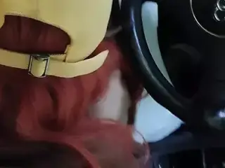 Sucking Uber driver in his car