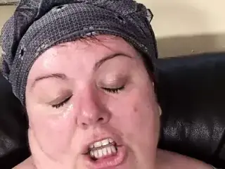 Fat Lady Fucks Herself With A Stick And Gets Fucked By A