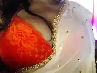 Opening Sari and Bra Then Hot Nude Boobs Press.