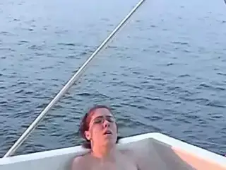 Three horny amateur lesbians eat each others pussies and masturbate while on a boat trip