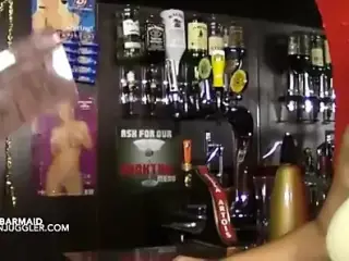 British Barmaid Lucy ass fucked by a customer